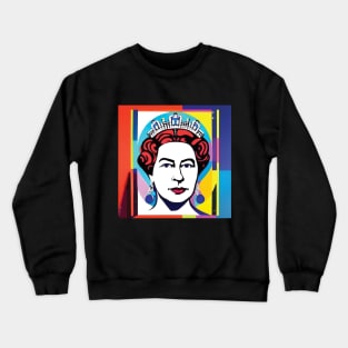 Queen Elizabeth II in Gouache Pop Art - Bold Crewneck Sweatshirt